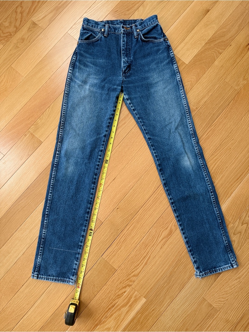 Vintage Made in USA Wrangler high waisted jeans in a classic medium wash blue
